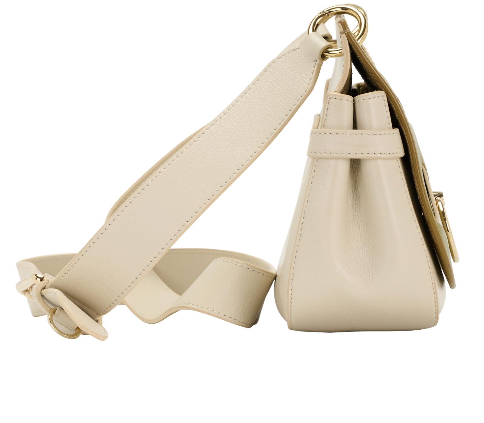 Amberley, &pound;350, Handbags, Cream/Green, Leather, Side view
